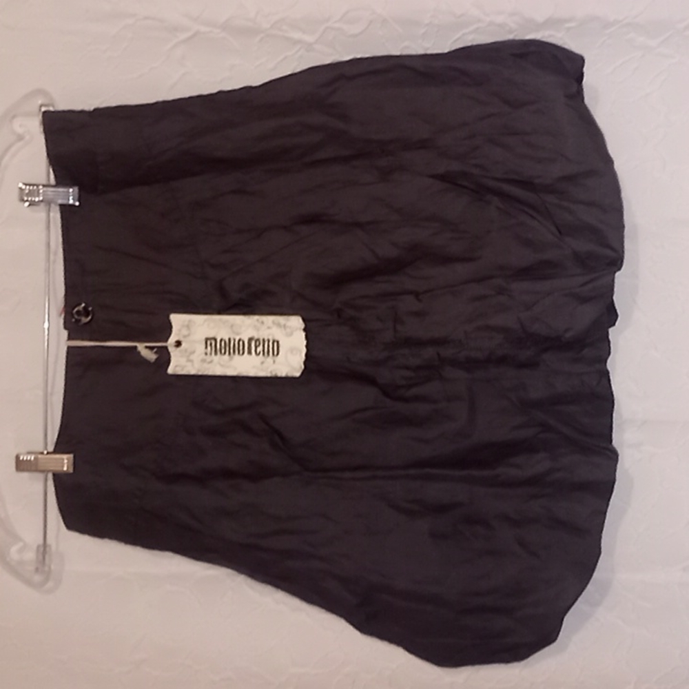 Monoreno Metallic Ruffled Skirt | Small | Smoked